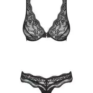 Obsessive Luvae Set - Spitzen-BH und String, elegante Spitze, verstellbare Träger schwarz L/XL Obsessive Luvae Set - Spitzen-BH und String, elegante Spitze, verstellbare Träger schwarz L/XL – Bild 3