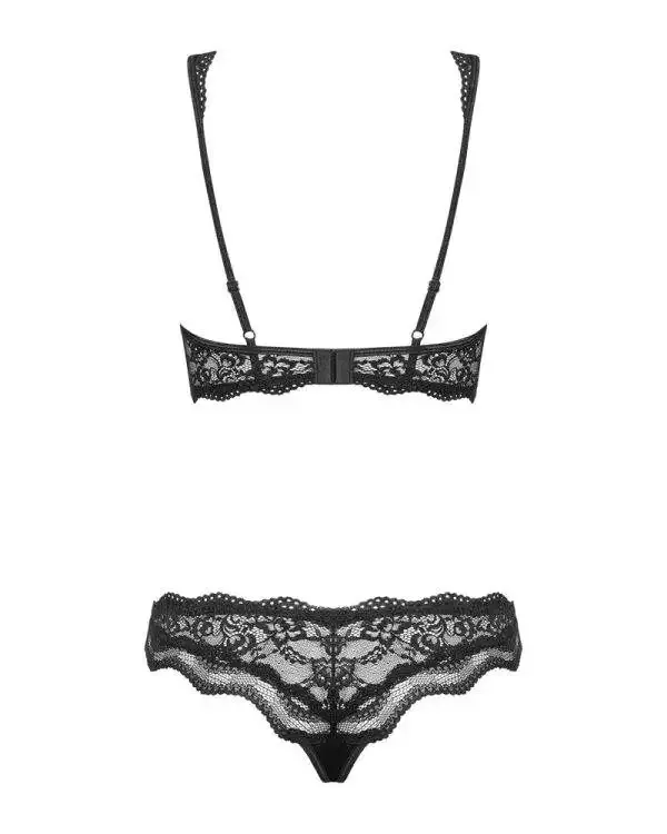 Obsessive Luvae Set - Spitzen-BH und String, elegante Spitze, verstellbare Träger schwarz L/XL Obsessive Luvae Set - Spitzen-BH und String, elegante Spitze, verstellbare Träger schwarz L/XL