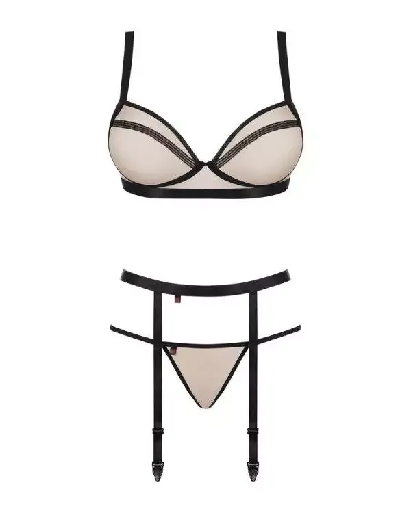 Obsessive Nudelia Set - Soft-BH, Strapsgurt & String braun L/XL Obsessive Nudelia Set - Soft-BH, Strapsgurt & String braun L/XL