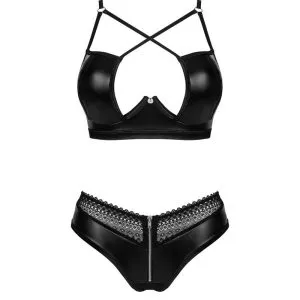 Obsessive Xenita Set - Animal-Print mit Spitzenbesatz schwarz M/L Obsessive Xenita Set - Animal-Print mit Spitzenbesatz schwarz M/L – Bild 3