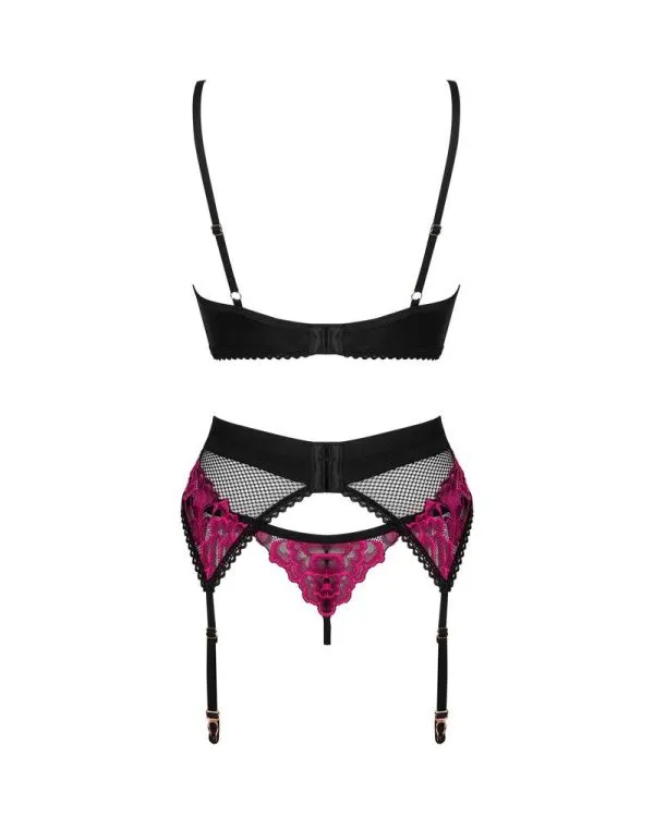 Obsessive Rosenty Set - Bügel-BH & String ouvert, feine Rosenspitze M/L Obsessive Rosenty Set - Bügel-BH & String ouvert, feine Rosenspitze M/L