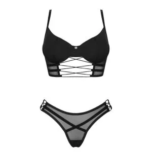 Obsessive Roxelia Set - Transparenter Bügel-BH & String mit stylischen Details schwarz XL/2XL Obsessive Roxelia Set - Transparenter Bügel-BH & String mit stylischen Details schwarz XL/2XL – Bild 3