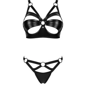 Obsessive Armares - Wetlook Set mit Bügel-BH & String schwarz XL/2XL Obsessive Armares - Wetlook Set mit Bügel-BH & String schwarz XL/2XL – Bild 3