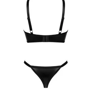 Obsessive Armares - Wetlook Set mit Bügel-BH & String schwarz XL/2XL Obsessive Armares - Wetlook Set mit Bügel-BH & String schwarz XL/2XL – Bild 4