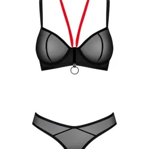 Obsessive Armares Set - Wetlook BH, Strapsgurt & String ouvert schwarz M/L Obsessive Armares Set - Wetlook BH, Strapsgurt & String ouvert schwarz M/L – Bild 3