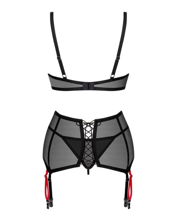 Obsessive Glandez Set - 3-teiliges Set in schwarzer Transparenz mit rotem Kontrast schwarz XL/2XL Obsessive Glandez Set - 3-teiliges Set in schwarzer Transparenz mit rotem Kontrast schwarz XL/2XL