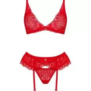 Obsessive Chilisa Set - Verführerisches Dessous-Set aus Spitze rot XS/S Obsessive Chilisa Set - Verführerisches Dessous-Set aus Spitze rot XS/S – Bild 3