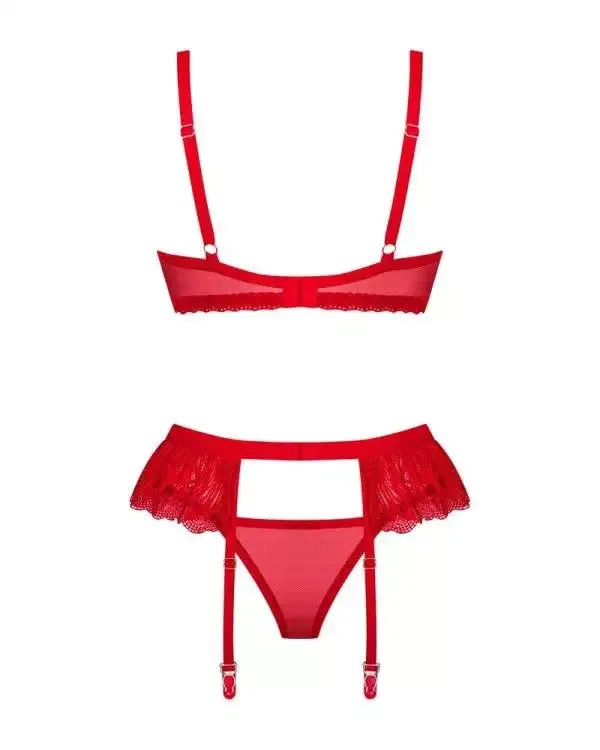 Obsessive Chilisa Set - Verführerisches Dessous-Set aus Spitze rot XS/S Obsessive Chilisa Set - Verführerisches Dessous-Set aus Spitze rot XS/S