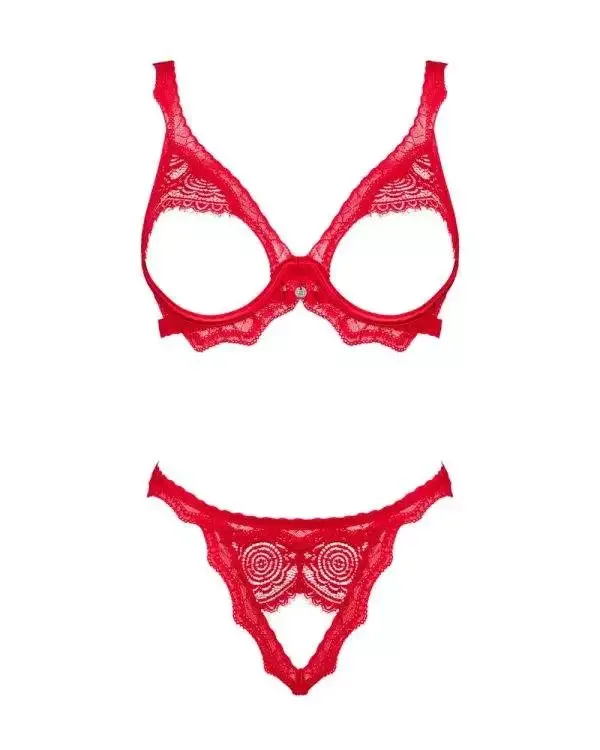 Obsessive Ouvert-Set Bergamore rot XS/S