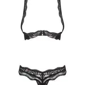 Obsessive Hebe-Set mit Spitze, verstellbaren Trägern und Perlendetail schwarz L/XL Obsessive Hebe-Set mit Spitze, verstellbaren Trägern und Perlendetail schwarz L/XL – Bild 3