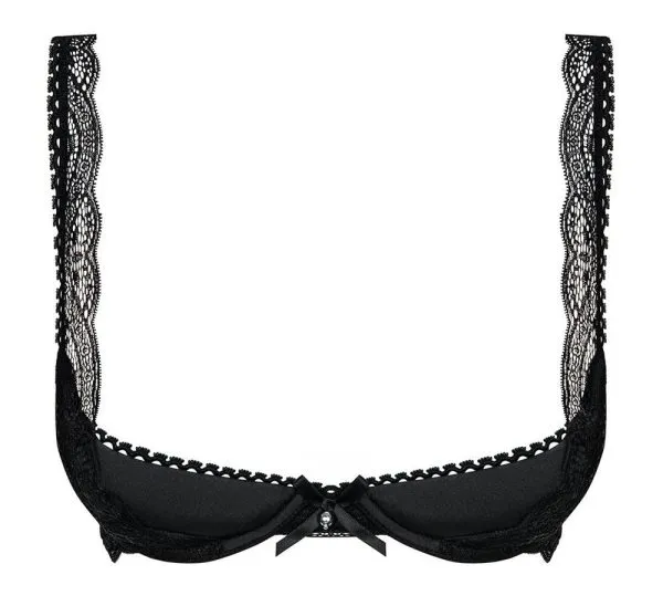 Obsessive Hebe-Set mit Spitze, verstellbaren Trägern und Perlendetail schwarz S/M Obsessive Hebe-Set mit Spitze, verstellbaren Trägern und Perlendetail schwarz S/M