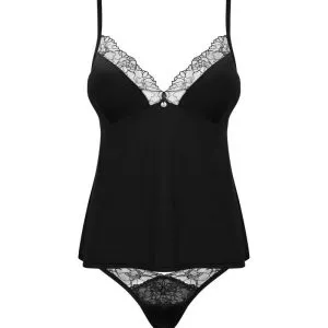 Obsessive Bella Rou Set - Top & Panties, transparente Stickereien, verstellbare Träger, akzentuiertes Dekollete, ohne Bügel schwarz XL/2XL Obsessive Bella Rou Set - Top & Panties, transparente Stickereien, verstellbare Träger, akzentuiertes Dekollete, ohne Bügel schwarz XL/2XL – Bild 3