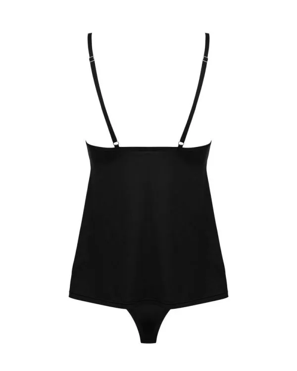Obsessive Bella Rou Set - Top & Panties, transparente Stickereien, verstellbare Träger, akzentuiertes Dekollete, ohne Bügel schwarz XL/2XL Obsessive Bella Rou Set - Top & Panties, transparente Stickereien, verstellbare Träger, akzentuiertes Dekollete, ohne Bügel schwarz XL/2XL