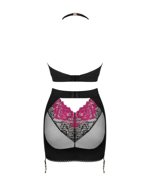 Obsessive Rosenty Top und Straps-Rock Set - feine Rosenspitze - pink - Größe beachten! Obsessive Rosenty Top und Straps-Rock Set - feine Rosenspitze - pink - Größe beachten!