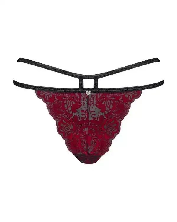 Obsessive Riostring Serena Love - Spitzen-Eleganz & Tragekomfort rot S/M