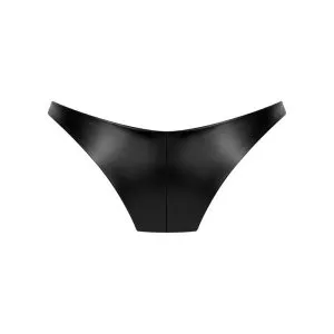 Obsessive Viranes - Knapper Wetlook-Slip mit Schmuckelement und dekorativen Ringen schwarz XS/S Obsessive Viranes - Knapper Wetlook-Slip mit Schmuckelement und dekorativen Ringen schwarz XS/S – Bild 4