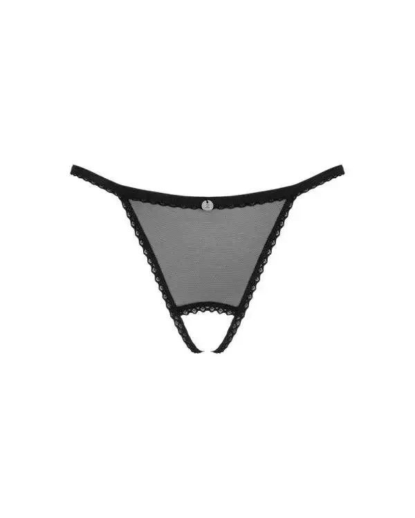 Obsessive Bravelle - Sexy Tanga mit offenem Schritt schwarz M/L