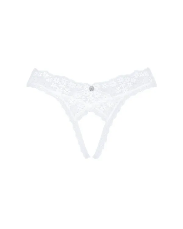 Obsessive String Heavenlly - Weißer Spitzenstring ouvert weiß XL/2XL Obsessive String Heavenlly - Weißer Spitzenstring ouvert weiß XL/2XL