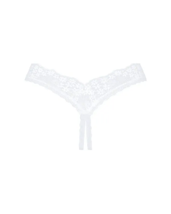 Obsessive String Heavenlly - Weißer Spitzenstring ouvert weiß XL/2XL Obsessive String Heavenlly - Weißer Spitzenstring ouvert weiß XL/2XL