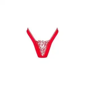 Obsessive Larisya - Korallroter String mit Stickerei rot L/XL Obsessive Larisya - Korallroter String mit Stickerei rot L/XL – Bild 3