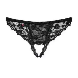 Obsessive String ouvert Letica - Schwarzer Spitzen-Tanga schwarz L/XL Obsessive String ouvert Letica - Schwarzer Spitzen-Tanga schwarz L/XL – Bild 3