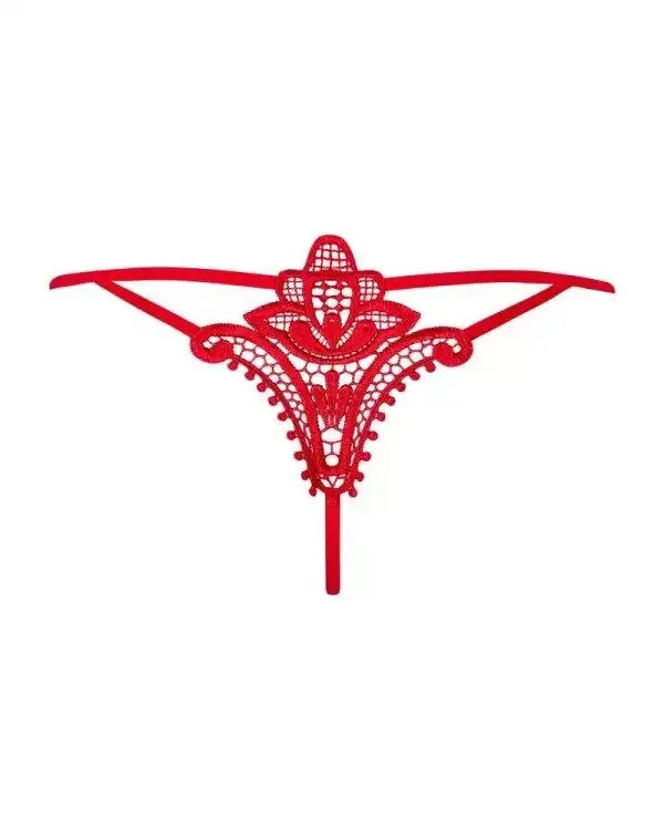 Obsessive Eleganter Blumentanga rot L/XL Obsessive Eleganter Blumentanga rot L/XL