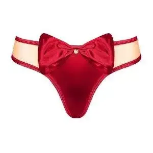 Obsessive Rubinesa Tanga - Sexy roter Satin mit Schleife und Schmuckstück rot L/XL Obsessive Rubinesa Tanga - Sexy roter Satin mit Schleife und Schmuckstück rot L/XL – Bild 3