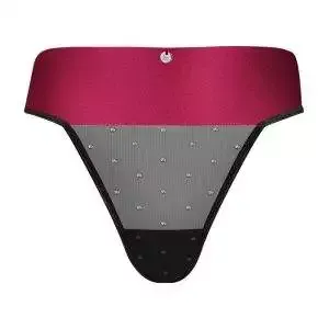Obsessive Tienesy - High Waist String mit Glitzer-Tupfen schwarz L/XL Obsessive Tienesy - High Waist String mit Glitzer-Tupfen schwarz L/XL – Bild 3