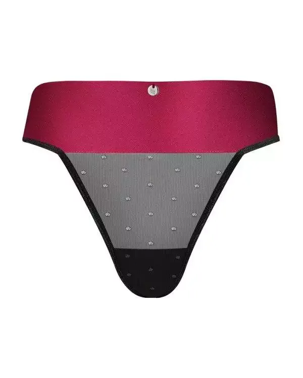 Obsessive Tienesy - High Waist String mit Glitzer-Tupfen schwarz L/XL Obsessive Tienesy - High Waist String mit Glitzer-Tupfen schwarz L/XL
