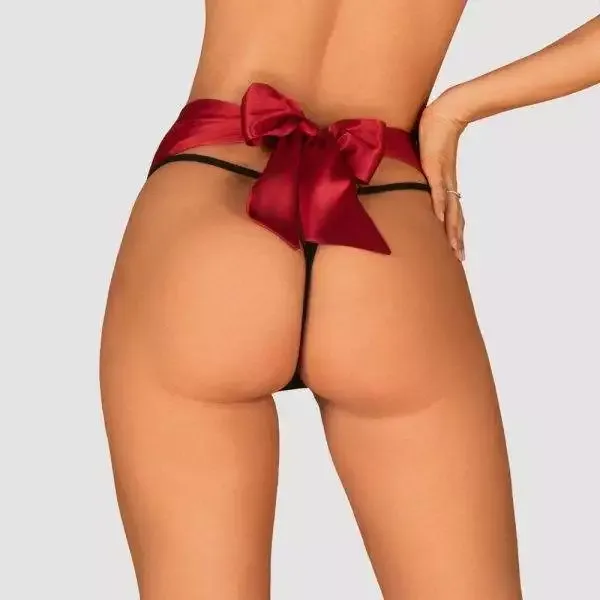 Obsessive Tienesy - High Waist String mit Glitzer-Tupfen schwarz L/XL Obsessive Tienesy - High Waist String mit Glitzer-Tupfen schwarz L/XL
