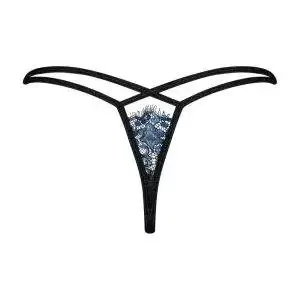 Obsessive Tienesy - High Waist String mit Glitzer-Tupfen blau S/M Obsessive Tienesy - High Waist String mit Glitzer-Tupfen blau S/M – Bild 4