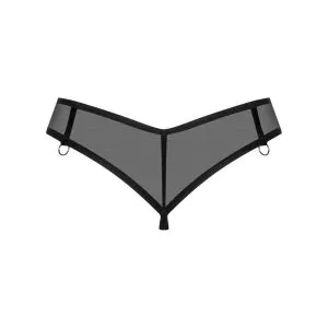 Obsessive Glandez - Transparenter String mit Silber-Detail und dekorativen Ringen schwarz XL/2XL Obsessive Glandez - Transparenter String mit Silber-Detail und dekorativen Ringen schwarz XL/2XL – Bild 4