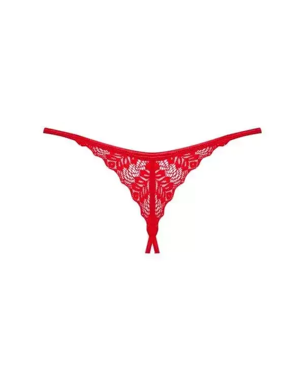 Obsessive Ingridia - Verführerischer String ouvert aus roter Spitze rot XS/S Obsessive Ingridia - Verführerischer String ouvert aus roter Spitze rot XS/S