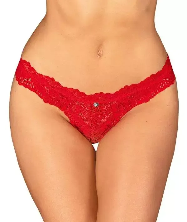 Obsessive Amor Cherris - Roter Riostring aus Spitze rot L/XL