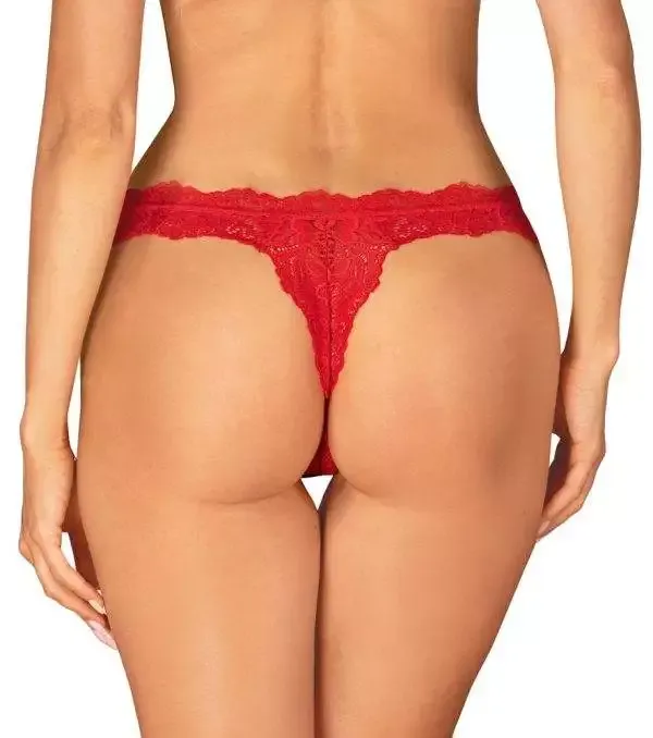 Obsessive Amor Cherris - Roter Riostring aus Spitze rot L/XL