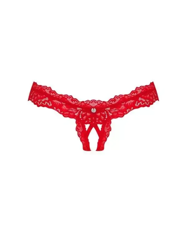 Obsessive Amor Cherris - Roter Riostring aus Spitze rot S/M