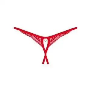 Obsessive Chilisa String - Ouvert Spitzen-Tanga mit Cut-outs rot XS/S Obsessive Chilisa String - Ouvert Spitzen-Tanga mit Cut-outs rot XS/S – Bild 4