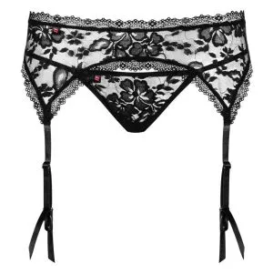 Obsessive Bianelle - Weißer Strapsgurt mit Wimpernspitze schwarz S/M Obsessive Bianelle - Weißer Strapsgurt mit Wimpernspitze schwarz S/M – Bild 3