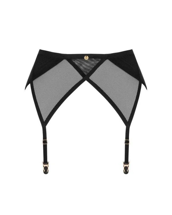 Obsessive Strapsgurt Chic Amoria - Blickdicht & transparent, verstellbare Strumpfhalter schwarz M/L