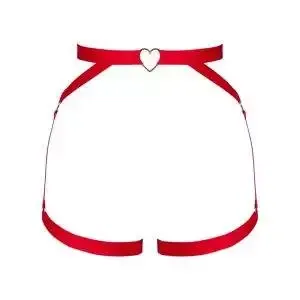 Obsessive Harness Elianes - Verführerisches rotes Harness mit breiten Stretchriemen und goldfarbenen Ring-Details. Perfekt für Taille, Hüfte und Schenkel. rot XS/S Obsessive Harness Elianes - Verführerisches rotes Harness mit breiten Stretchriemen und goldfarbenen Ring-Details. Perfekt für Taille, Hüfte und Schenkel. rot XS/S – Bild 3