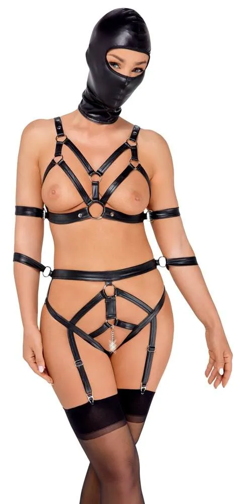 Bad Kitty Fesselset mit Maske - BDSM-Accessoires schwarz L