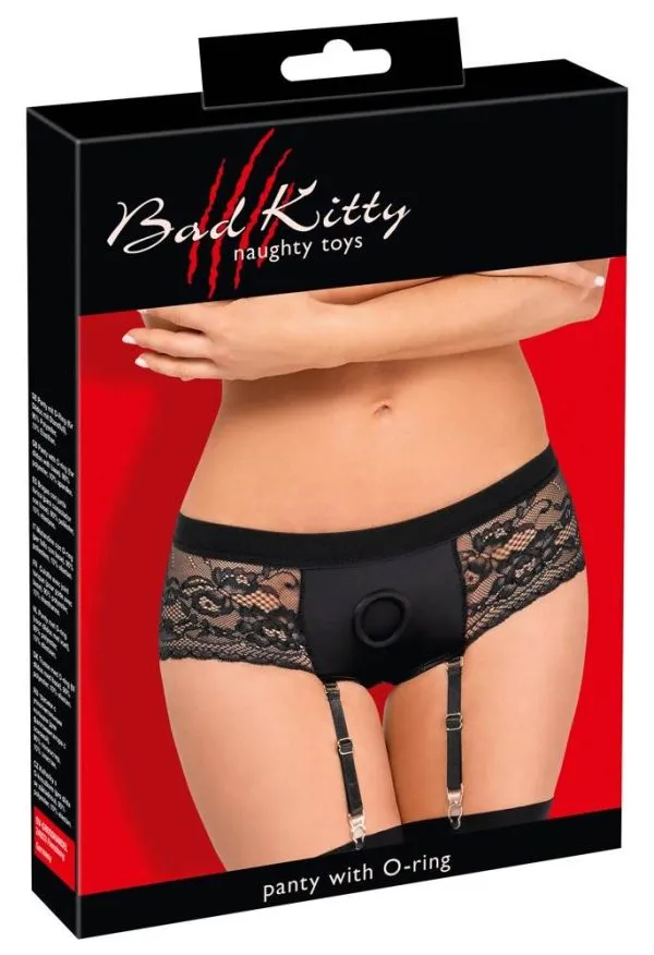Bad Kitty Strap-on-Panties - Po-freie Panties mit Haltering schwarz XL