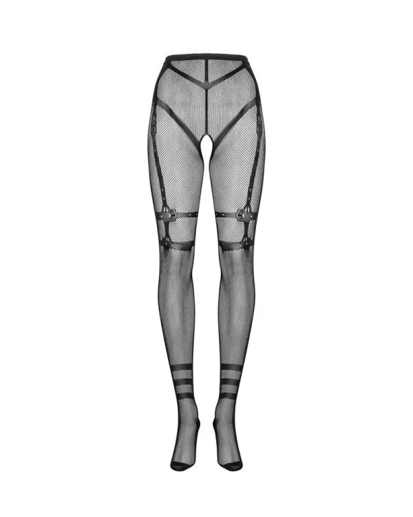 Obsessive Netz-Strumpfhose S233 - Sexy Mesh mit freiem Po schwarz S-L