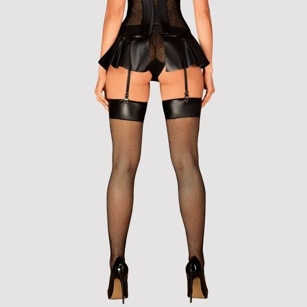 Obsessive Blossmina Straps-Strümpfe schwarz S/M