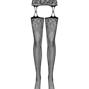Obsessive Darkessia Straps-Strümpfe, schwarzes Netz, elastischer Abschluss, verstärkte Zehenpartie schwarz S-L Obsessive Darkessia Straps-Strümpfe, schwarzes Netz, elastischer Abschluss, verstärkte Zehenpartie schwarz S-L – Bild 3