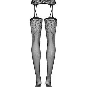 Obsessive Darkessia Straps-Strümpfe, schwarzes Netz, elastischer Abschluss, verstärkte Zehenpartie schwarz S-L Obsessive Darkessia Straps-Strümpfe, schwarzes Netz, elastischer Abschluss, verstärkte Zehenpartie schwarz S-L – Bild 4