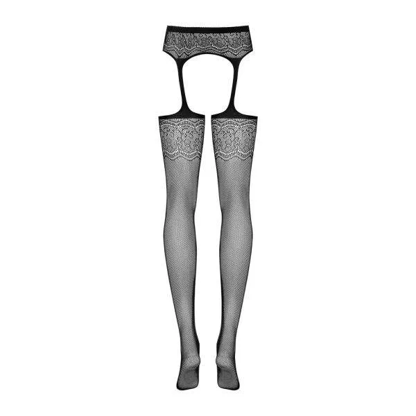 Obsessive Verführung Strümpfe , transparentes Netz, Blumenmotiv, elastische Taille, offener Schritt schwarz XL/2XL Obsessive Verführung Strümpfe , transparentes Netz, Blumenmotiv, elastische Taille, offener Schritt schwarz XL/2XL