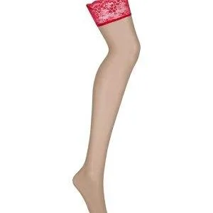 Obsessive Letica Strümpfe - Verführerische schwarze Strümpfe mit floralem Muster. Perfekte Ergänzung zu den sexy Obsessive Dessous. rot S/M Obsessive Letica Strümpfe - Verführerische schwarze Strümpfe mit floralem Muster. Perfekte Ergänzung zu den sexy Obsessive Dessous. rot S/M – Bild 3