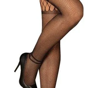 Obsessive Serafina - Zarte Spitzenstrümpfe in Nude schwarz S-L