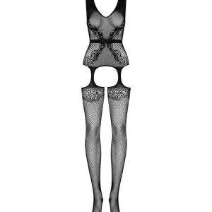 Obsessive Catsuit Straps-Look, Netzstruktur, Spitzenoptik, offen, elastisch schwarz XL/2XL Obsessive Catsuit Straps-Look, Netzstruktur, Spitzenoptik, offen, elastisch schwarz XL/2XL – Bild 3